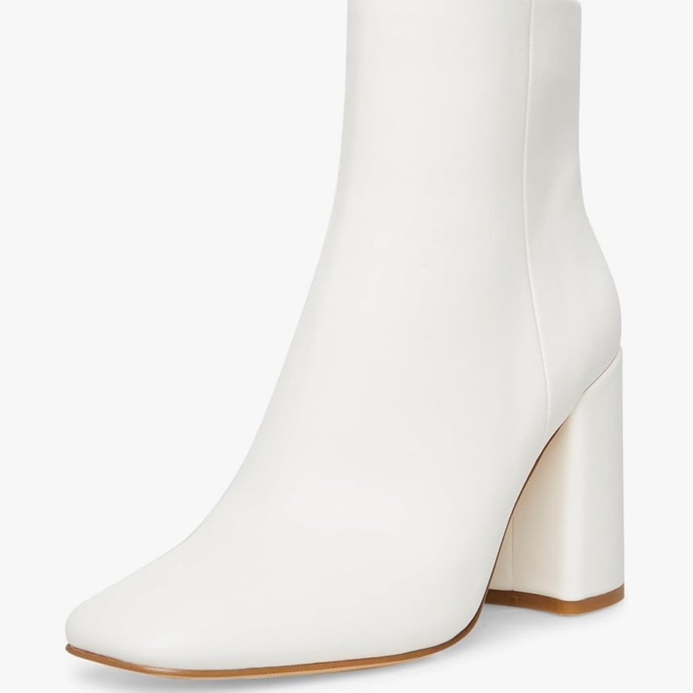 Madden Girl White Heeled Boots Sleek Design